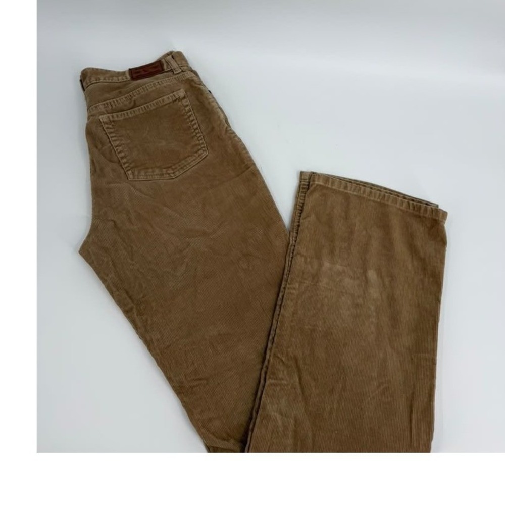 Eddie Bauer Corduroy Pants Bootcut Y2K Womens 10 Tall Tan Brown Cotton Trousers
